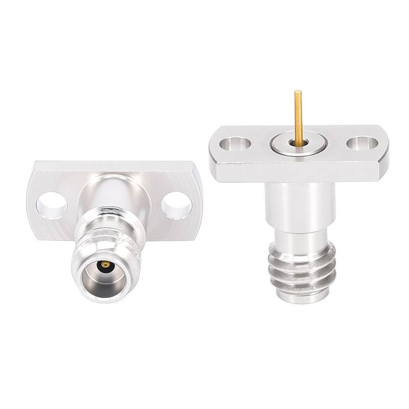 1.0mm Female End Launch Connector | 2 Hole Flange | Hole Spacing 7.1mm | With Pin Diameter 0.43mm | DC-110GHz