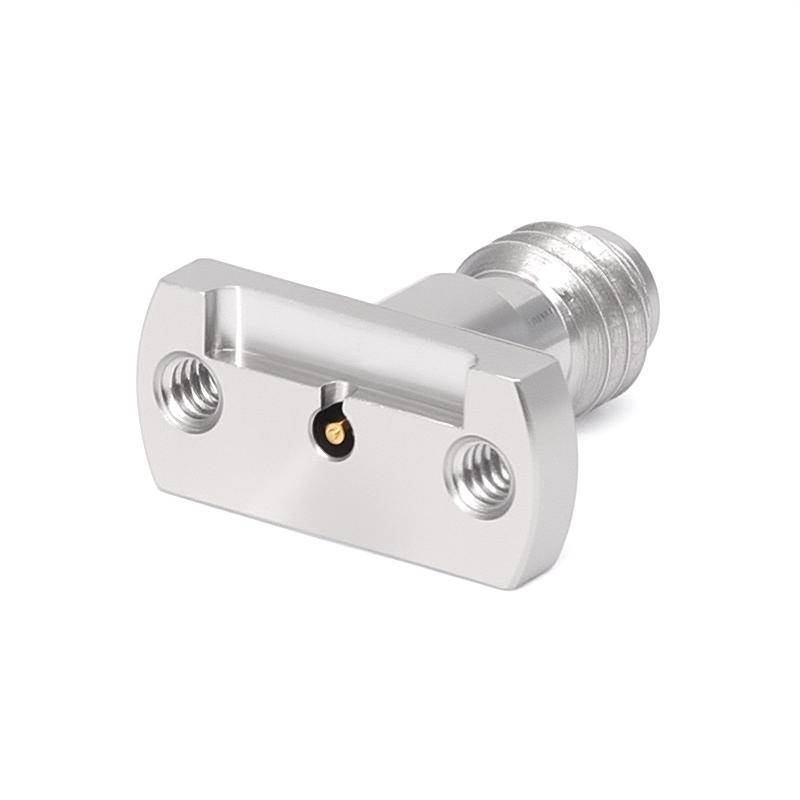 1.0mm Female Solderless PCB Connector with 2 Hole Flange for Microstrip | DC - 110GHz
