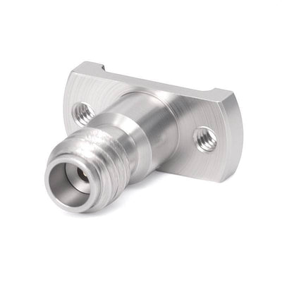 1.0mm Female Vertical Launch Solderless PCB Connector with 2 Hole Flange for Microstrip | DC - 110GHz