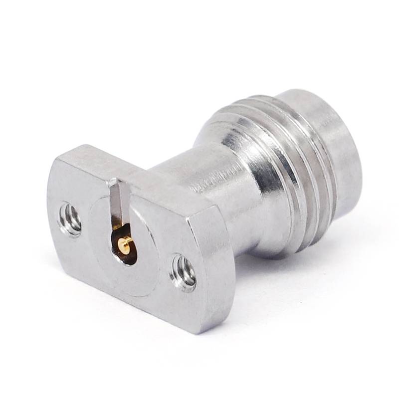 2.4mm Female Solderless PCB Connector with 2 Hole Flange for CPW/Microstrip, DC - 50GHz