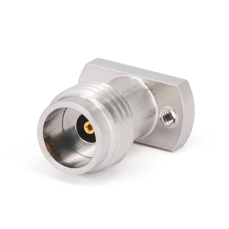 2.4mm Female Solderless PCB Connector with 2 Hole Flange for Stripline, DC - 50GHz