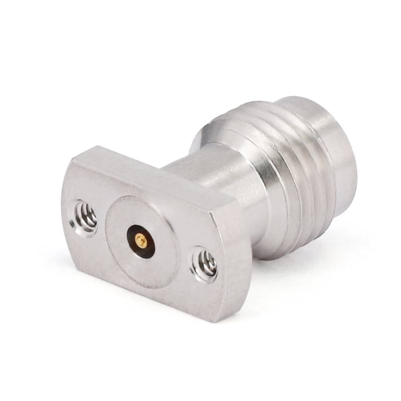 2.4mm Female Solderless PCB Connector with 2 Hole Flange for Stripline, DC - 50GHz
