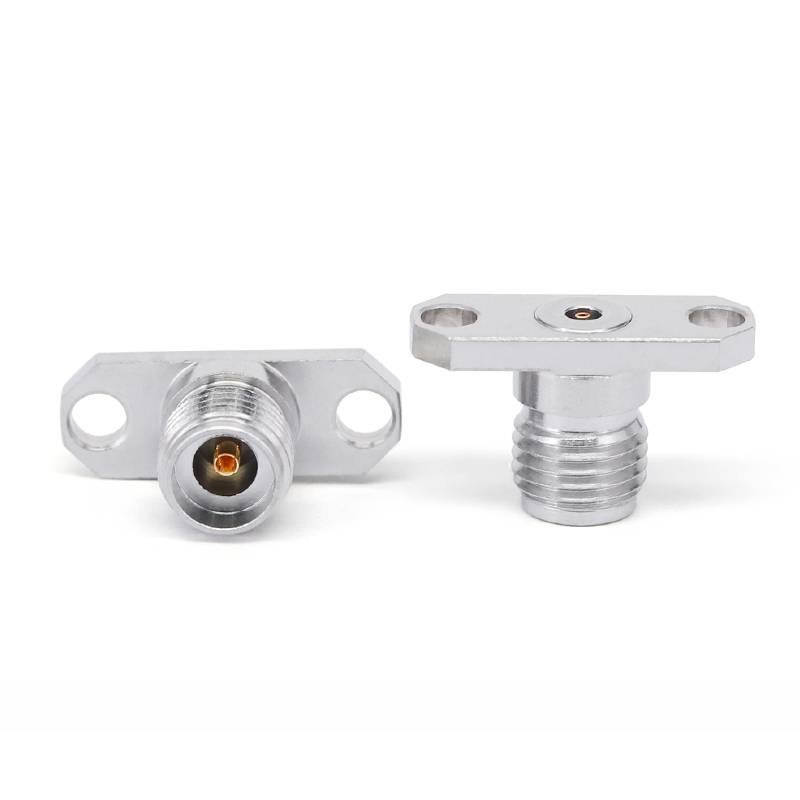 2.92mm Female Connector Field Replaceable with 2 Hole Flange, Hole Spacing 12.2mm, Acceptable Pin Diameter 0.38mm, DC - 40GHz