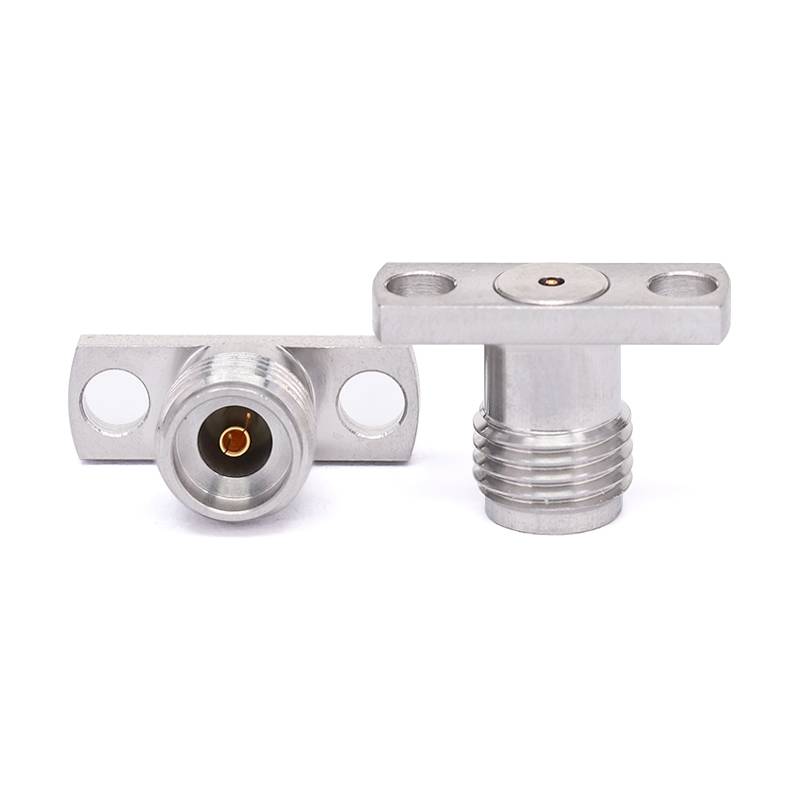 2.92mm Female Connector Field Replaceable with 2 Hole Flange, Hole Spacing 10.2mm, Acceptable Pin Diameter 0.23mm, DC - 40GHz