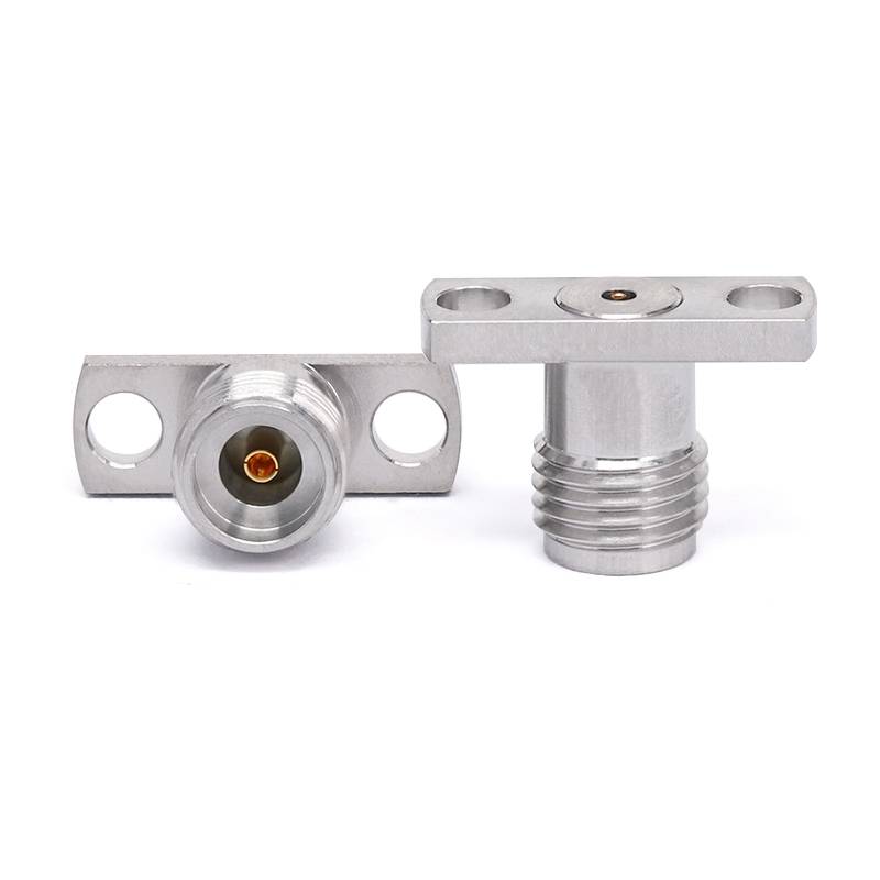 2.92mm Female Connector Field Replaceable with 2 Hole Flange, Hole Spacing 10.2mm, Acceptable Pin Diameter 0.30mm, DC - 40GHz