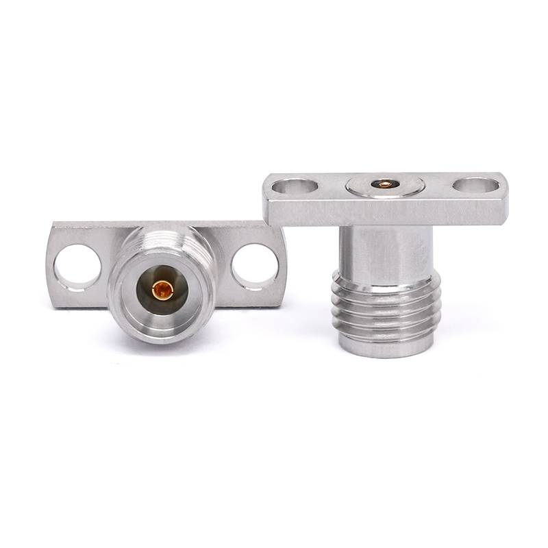 2.92mm Female Connector Field Replaceable with 2 Hole Flange, Hole Spacing 10.2mm, Acceptable Pin Diameter 0.51mm, DC - 40GHz