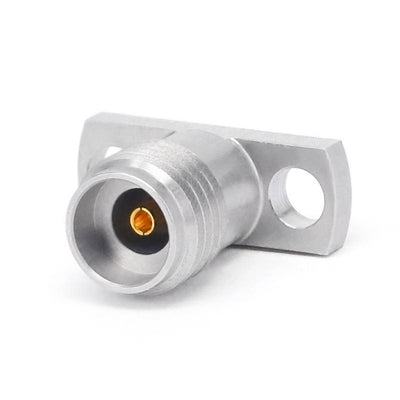 2.92mm Female Connector Field Replaceable with 2 Hole Flange | Hole Spacing 8.9mm | Accepts Ø0.23mm Pin | DC - 40GHz