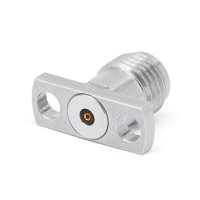 2.92mm Female Connector Field Replaceable with 2 Hole Flange | Hole Spacing 8.9mm | Accepts Ø0.51mm Pin | DC - 40GHz