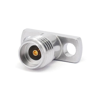 2.92mm Female Connector Field Replaceable with 2 Hole Flange | Hole Spacing 8.6mm | Acceptable Pin Diameter 0.3mm | DC - 40GHz