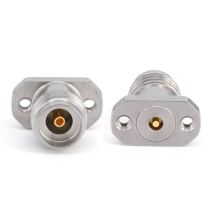 2.92mm Female Solderless PCB Connector with 2 Hole Flange for Stripline, DC - 40GHz