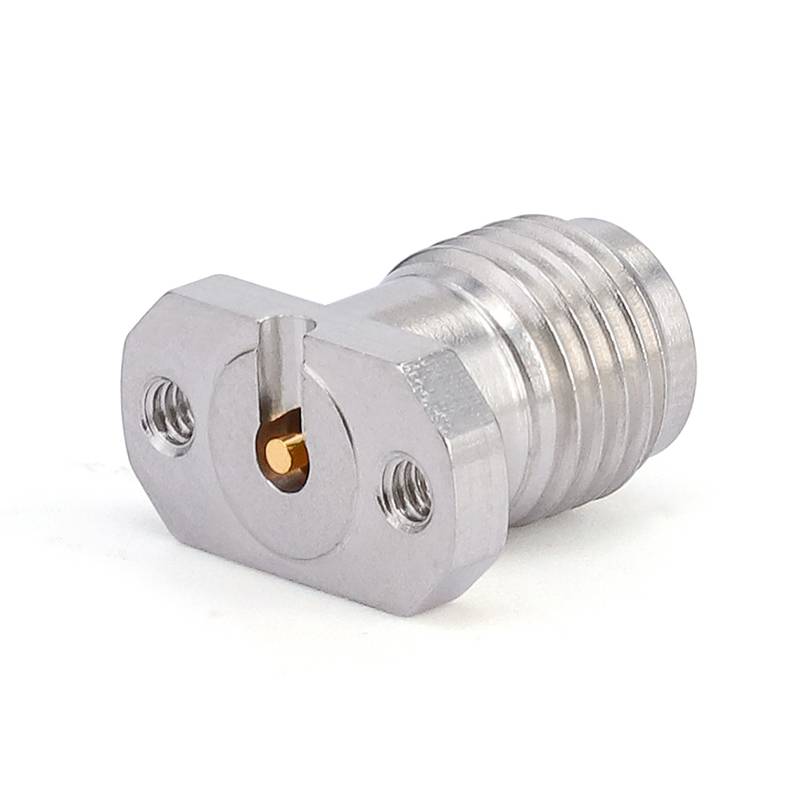 3.5mm Female Solderless PCB Connector with 2 Hole Flange for CPW/Microstrip, DC - 26.5GHz