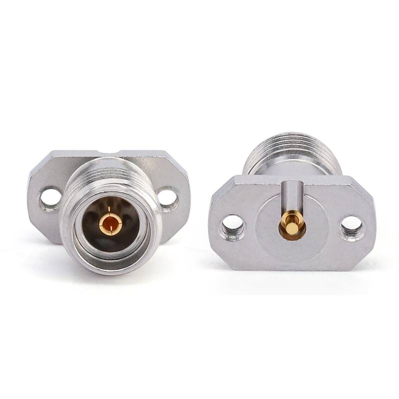 3.5mm Female Solderless PCB Connector with 2 Hole Flange for CPW/Microstrip, DC - 26.5GHz