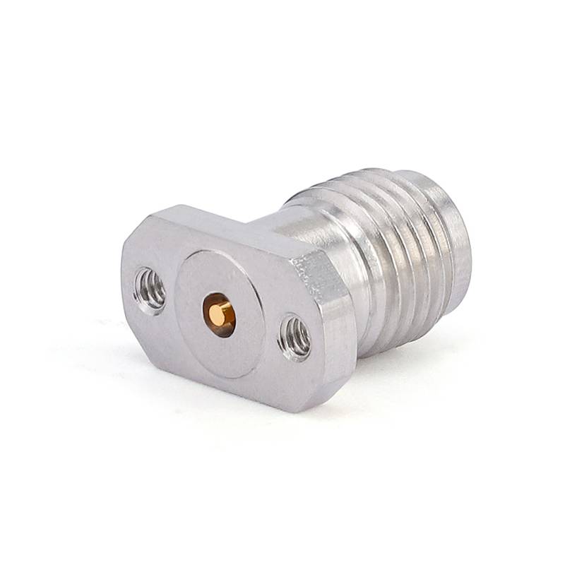 3.5mm Female Solderless PCB Connector with 2 Hole Flange for Stripline, DC - 26.5GHz
