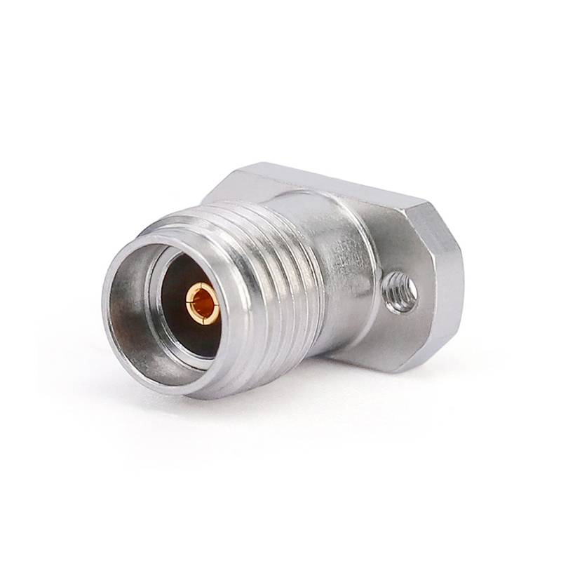 3.5mm Female Solderless PCB Connector with 2 Hole Flange for Stripline, DC - 26.5GHz
