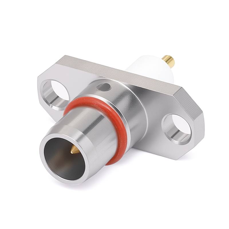 BMA Female Connector with 2 Holes Flange | Hole Spacing 12.2mm | Through-plate PTFE Diameter 4.06mm and Length 5mm | DC - 22GHz