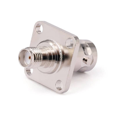 BNC Female to SMA Female 4 Hole Flange Straight Adapter | DC to 3GHz