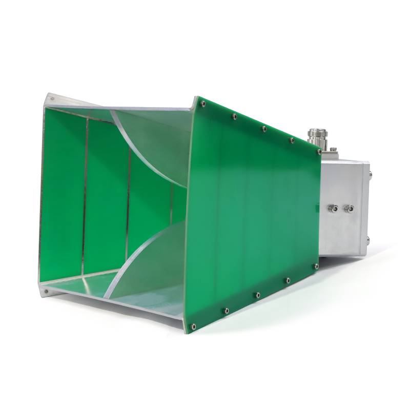 Broadband Waveguide Horn Antenna Operating from 1 GHz to 18 GHz with a Nominal 11 dBi Gain, N Female Input Connector
