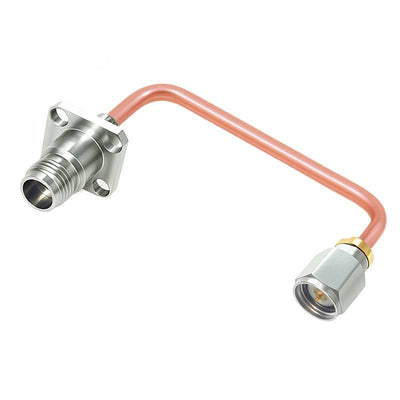 2.4mm Male to 2.4mmm 4 Hole Flange Female Cable Assembly | .086" Semi-Rigid GUT-085 (Copper) Coax Cable | DC - 50GHz
