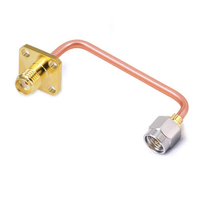 SMA Male to SMA 4 Hole Flange Female Cable Assembly | .086" Semi-Rigid GUT-085 (Copper) Coax Cable | DC - 18GHz