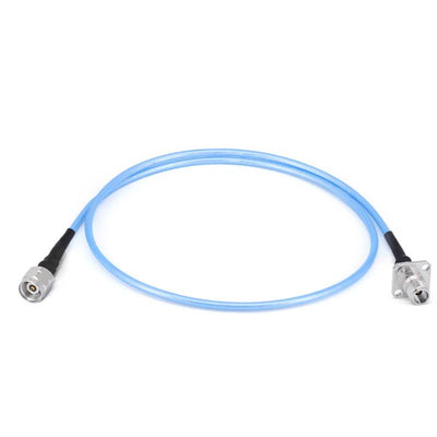 2.4mm Male to 2.4mm 4 Hole Flange Female Cable Assembly | 086" Semi-Flexible Coax Cable with FEP Jacket | DC - 50GHz