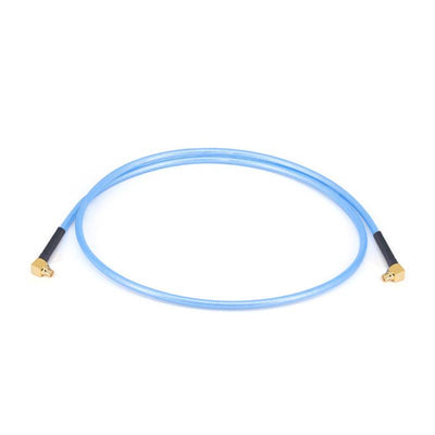 GPPO(Mini-SMP) Right Angle Female to GPPO(Mini-SMP) Right Angle Female Cable Assembly | 086" Semi-Flexible Coax Cable with FEP Jacket | DC - 40GHz