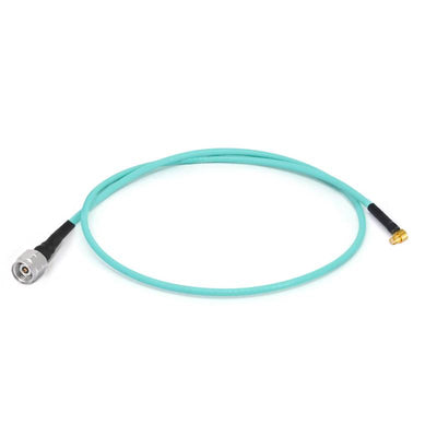 2.4mm Male to GPO(SMP) Right Angle Female Cable Assembly | RG-405SS Flexible Coax Cable | DC - 50GHz