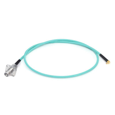 2.92mm 4 Hole Flange Female to GPPO (Mini-SMP) Right Angle Female Cable Assembly | RG-405SS Flexible Coax Cable | DC - 40GHz