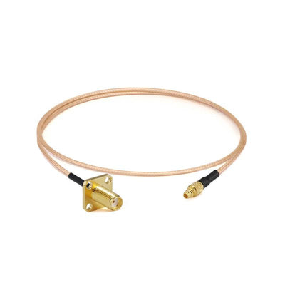 SMA 4 Hole Flange Female to MMCX Male Cable Assembly | RG178 Flexible Coax Cable | DC - 3GHz