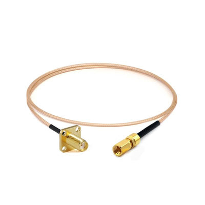 SMA 4 Hole Flange Female to SSMC Female Cable Assembly | RG178 Flexible Coax Cable | DC - 3GHz