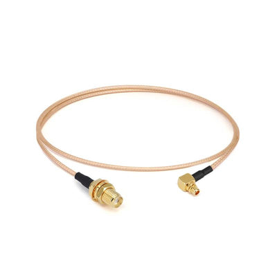 SMA Bulkhead Female to MMCX Right Angle Male Cable Assembly | RG178 Flexible Coax Cable | DC - 3GHz