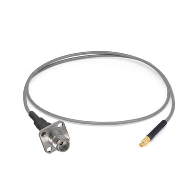 1.85mm 4 Hole Flange Female to GPPO(Mini-SMP) Female Cable Assembly | 3506 Series Low Loss Phase Stable Flexible Coax Cable | DC - 67GHz
