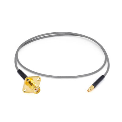 SMA 4 Hole Flange Female to GPPO(Mini-SMP) Female Cable Assembly | 3506 Series Low Loss Phase Stable Flexible Coax Cable | DC - 18GHz