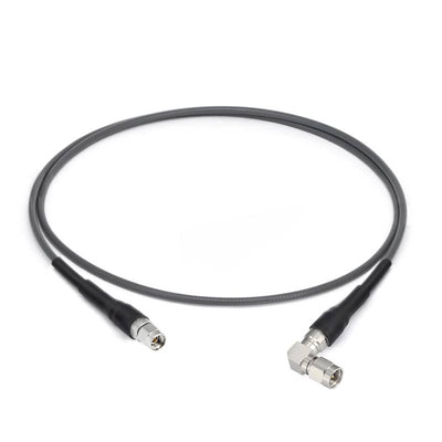 2.92mm Male to 2.92mm Right Angle Male RF Cable Assembly | 3507 Series Low Loss Phase Stable Flexible Coax | DC–40GHz | 2.8dB/m @40GHz | Ø3.6mm
