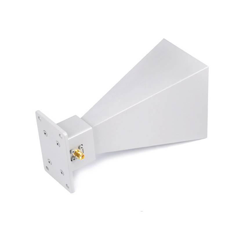 Waveguide Standard Horn Antenna Operating from 4 GHz to 12 GHz with a Nominal 10 dBi Gain, SMA Female Input Connector
