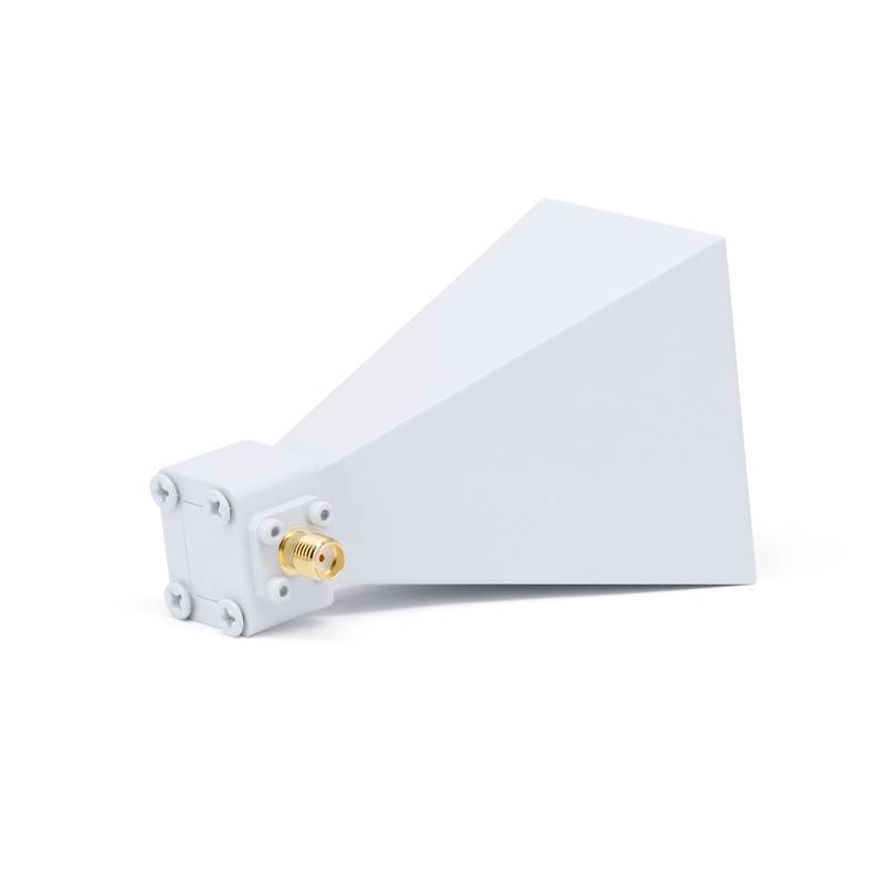 Waveguide Standard Horn Antenna Operating from 18 GHz to 26 GHz with a Nominal 20 dBi Gain, SMA Female Input Connector