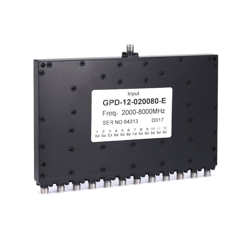 12-Way SMA Power Divider From 2 GHz to 8 GHz Rated at 30 Watts