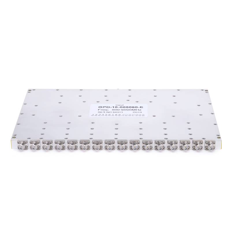 16-Way SMA Power Divider From 0.5 GHz to 6 GHz Rated at 30 Watts