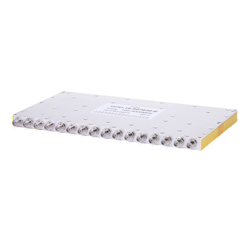 16-Way SMA Power Divider From 0.7 GHz to 3 GHz Rated at 20 Watts