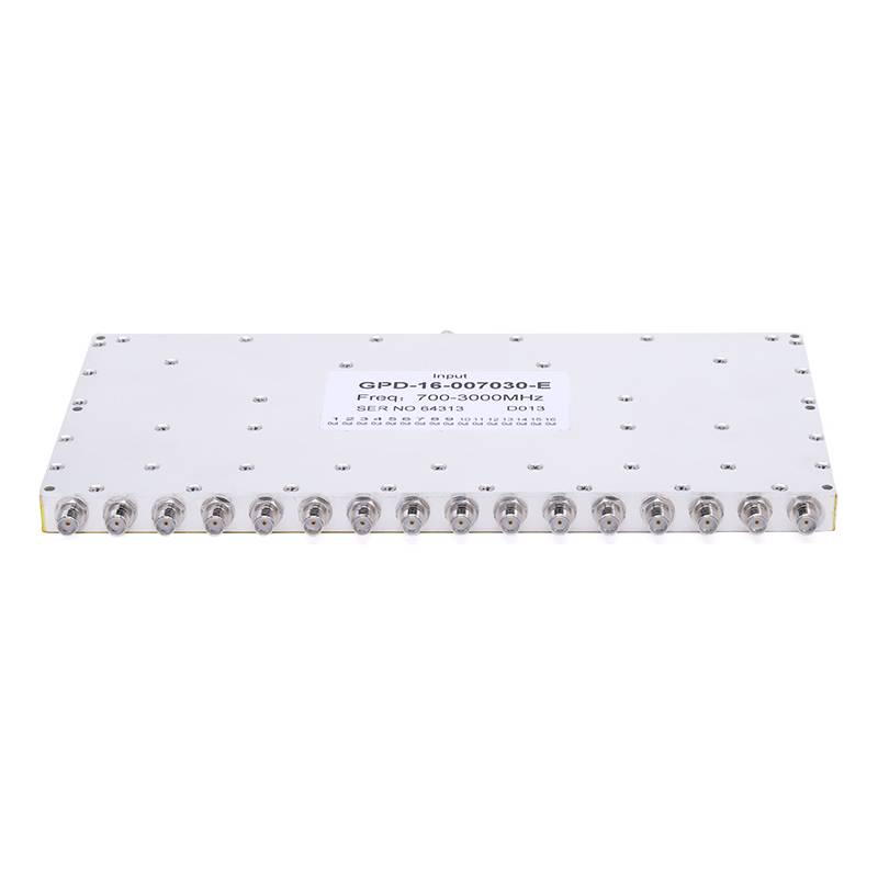 16-Way SMA Power Divider From 0.7 GHz to 3 GHz Rated at 20 Watts