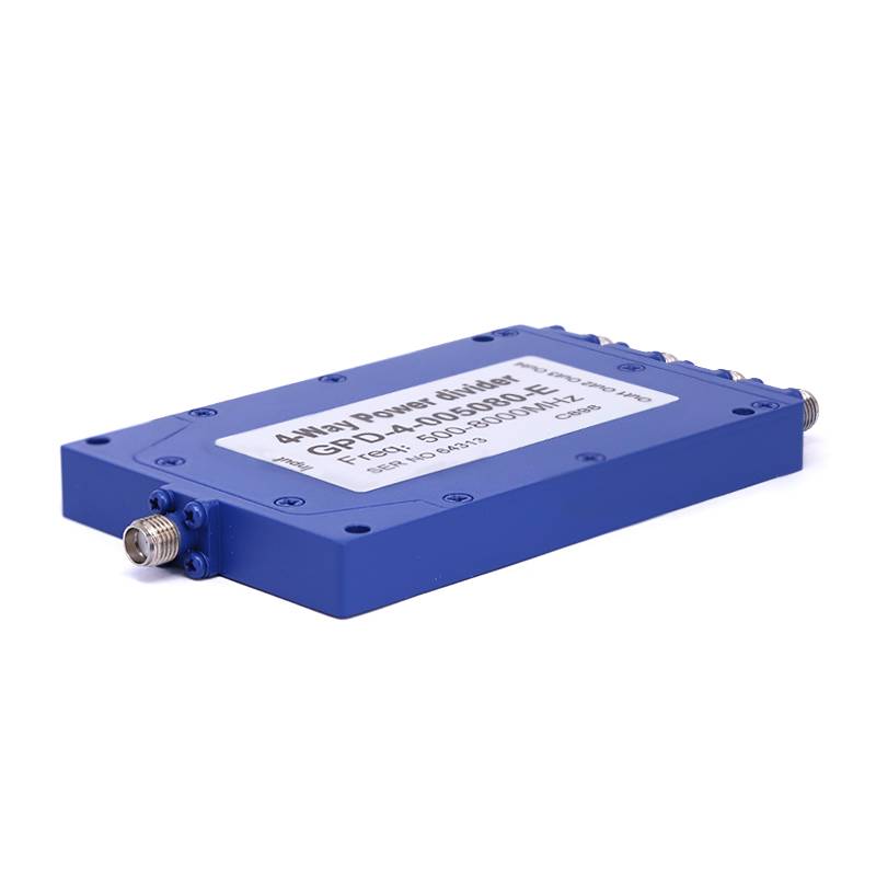 4-Way SMA Power Divider From 0.5 GHz to 8 GHz Rated at 20 Watts
