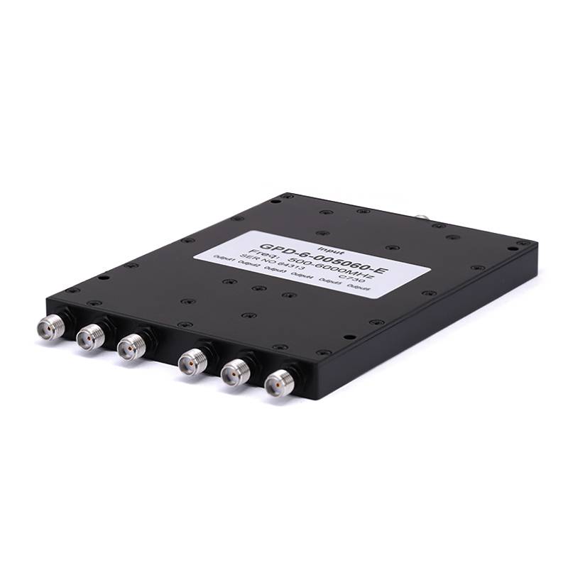 6-Way SMA Power Divider From 0.5 GHz to 6 GHz Rated at 30 Watts
