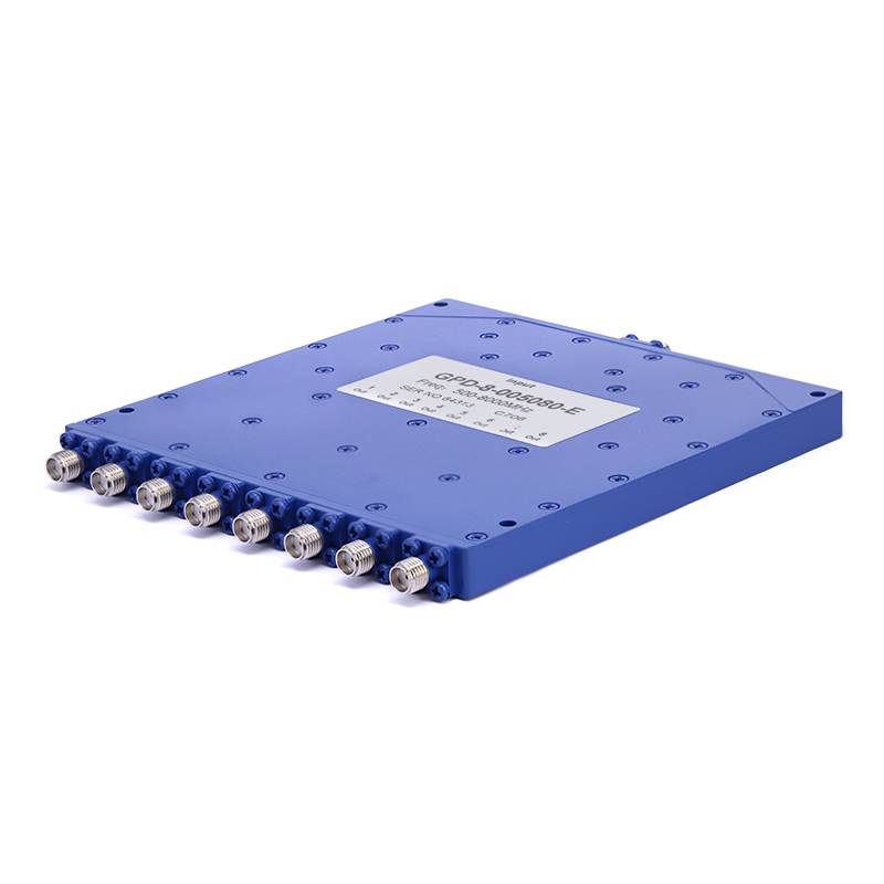 8-Way SMA Power Divider From 0.5 GHz to 8 GHz Rated at 20 Watts