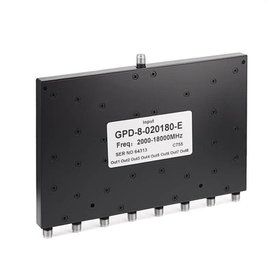 8-Way SMA Power Divider From 2 GHz to 18 GHz Rated at 20 Watts