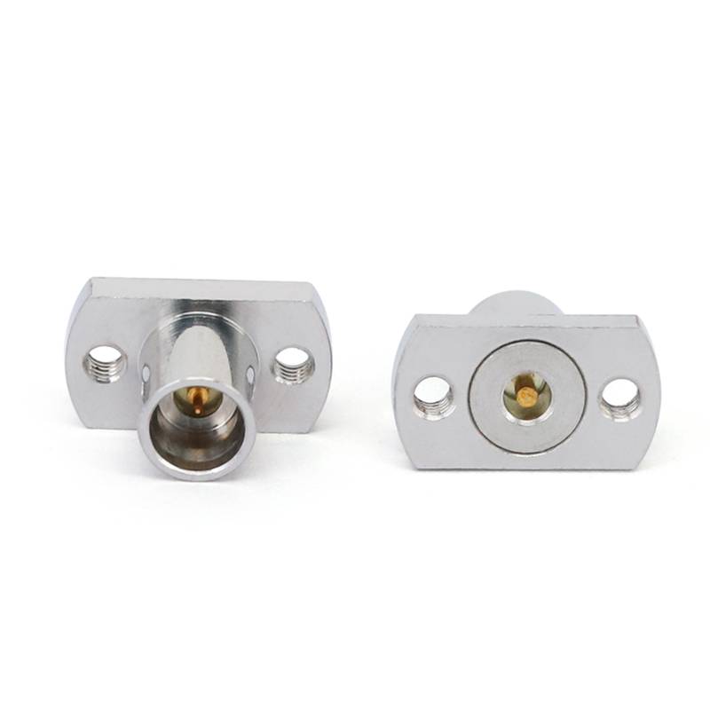 GPO (SMP) Male Limited Detent Solderless PCB Connector with 2 Hole Flange for Stripline | DC - 40GHz