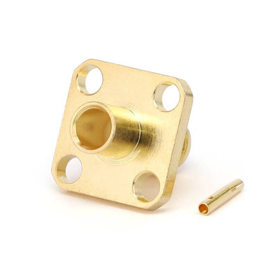 SMA Female Connector for .141" Series Cables with 4 Hole Flange | DC - 18GHz