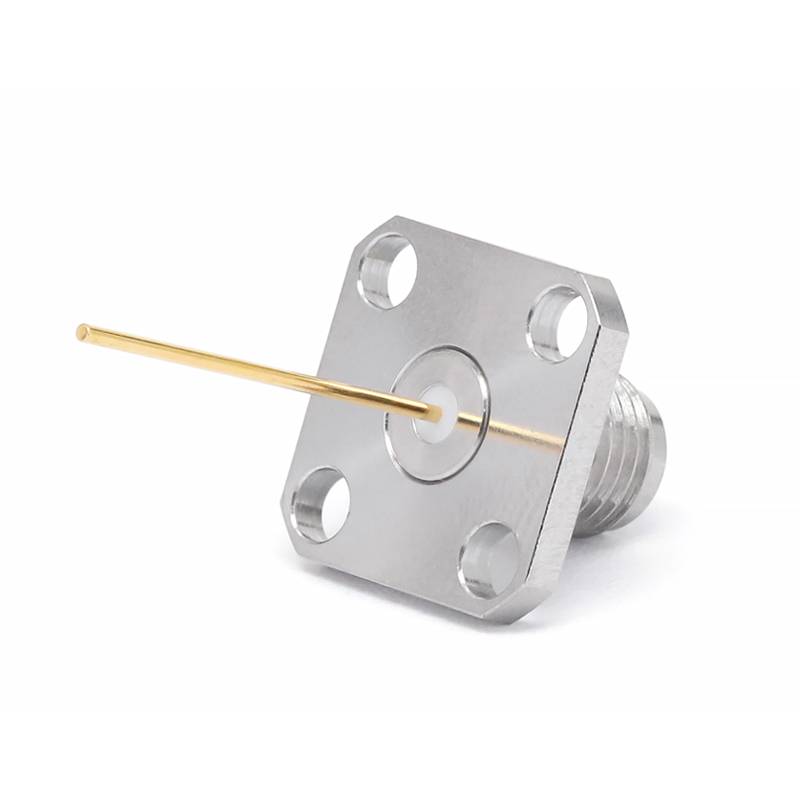 SMA Female Connector with 4 Hole Flange Center Pin Length 18mm, DC-26.5GHz