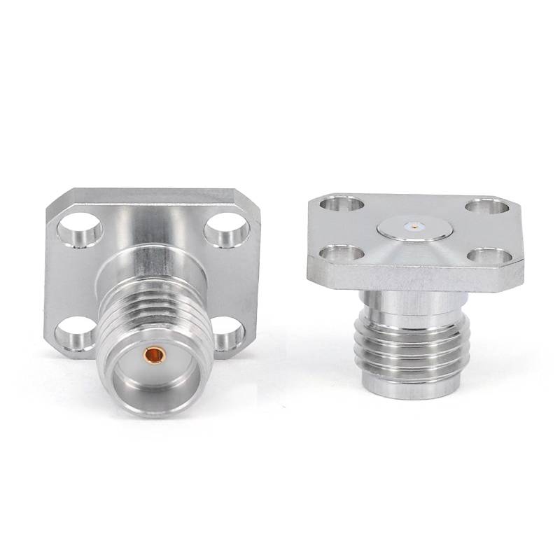 SMA Female Connector Field Replaceable with 4 Hole Flange, Acceptable Pin Diameter 0.51mm, DC - 26.5GHz