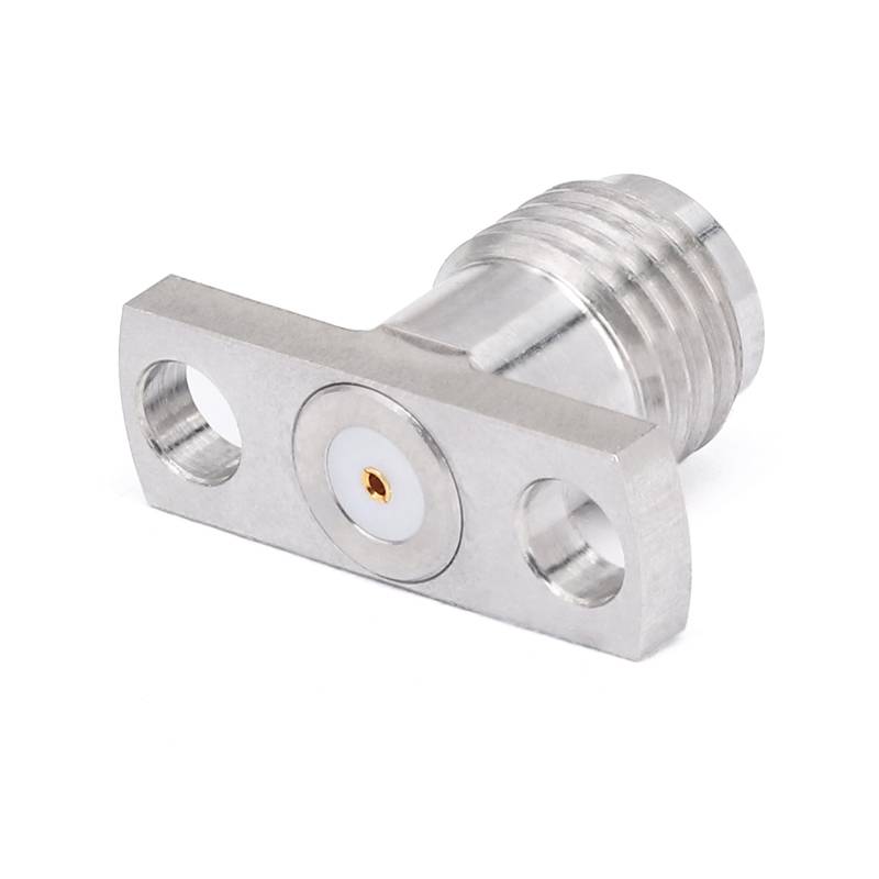 SMA Female Connector Field Replaceable with 2 Hole Flange, Hole Spacing 10.2mm, Acceptable Pin Diameter 0.51mm, DC -26.5GHz