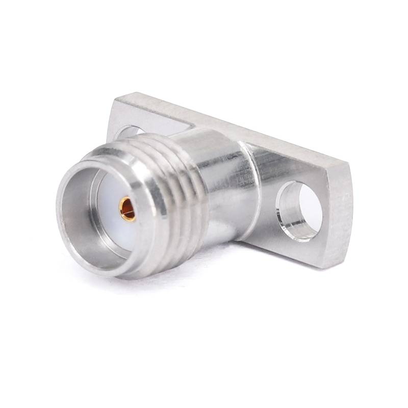 SMA Female Connector Field Replaceable with 2 Hole Flange, Hole Spacing 10.2mm, Acceptable Pin Diameter 0.51mm, DC -26.5GHz