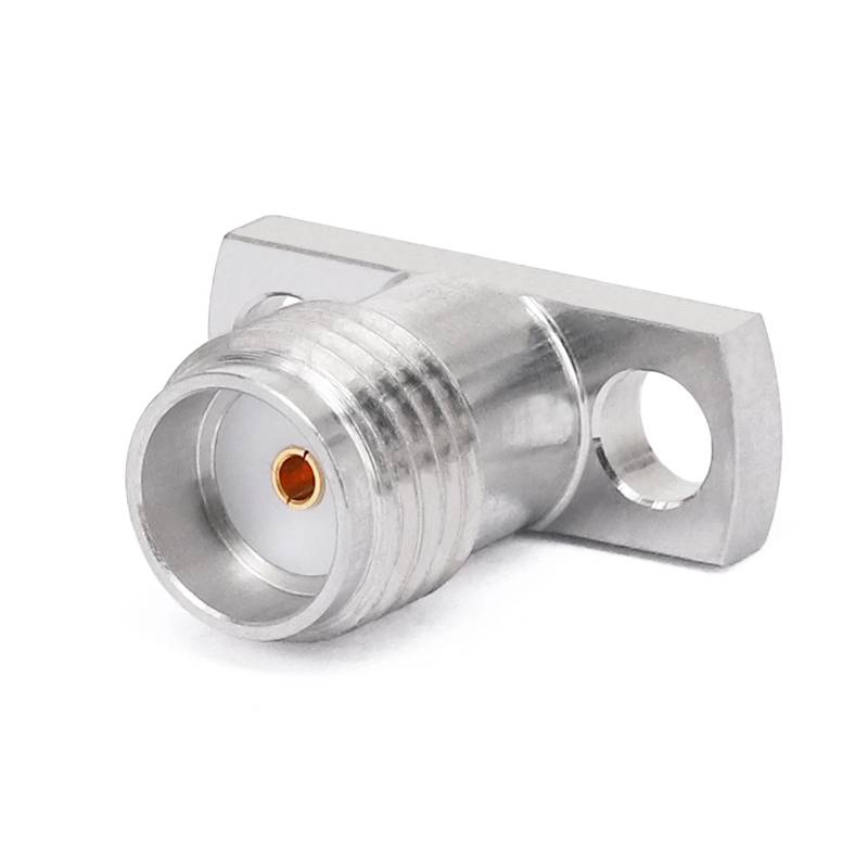 SMA Female Connector Field Replaceable with 2 Hole Flange, Hole Spacing 8.6mm, Acceptable Pin Diameter 0.30mm, DC -26.5GHz